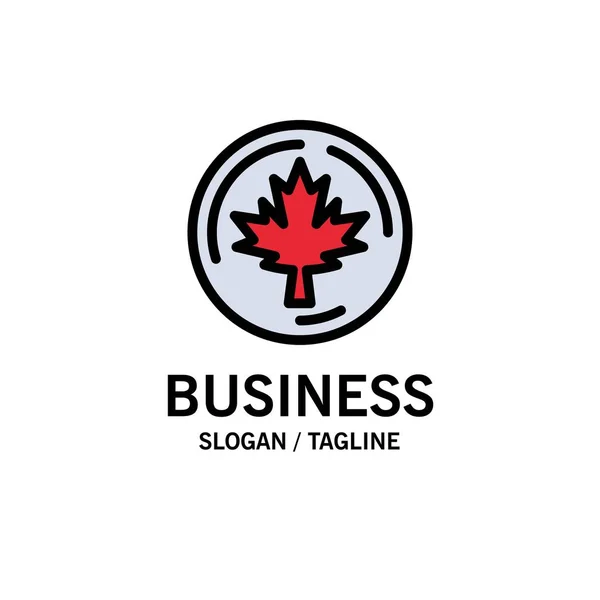 Outono, Canadá, Folha, Maple Business Logo Template. Cor plana — Vetor de Stock
