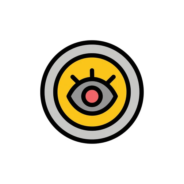 Eye, Service, Support, Fcal Flat Color Icon. Значок вектора b — стоковый вектор