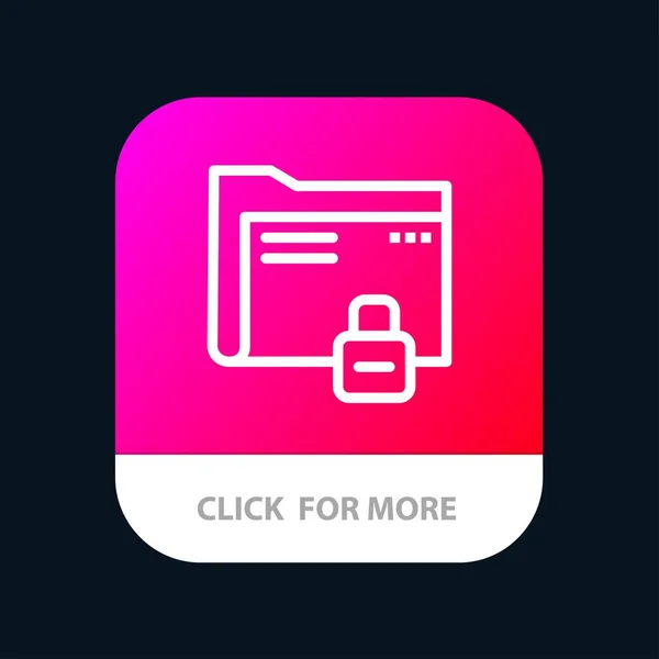 Données, Dossier, Mot de passe, Protection, Bouton d'application mobile sécurisé. Un — Image vectorielle