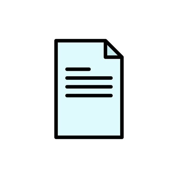 Fichier Texte Données Rapport Flat Color Icon Modèle Bannière Icône — Image vectorielle