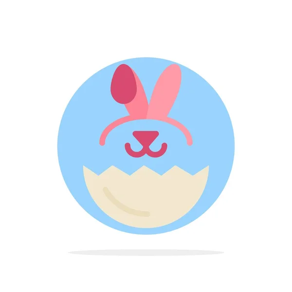 Ei, konijn, Pasen abstracte cirkel achtergrond plat kleur pictogram — Stockvector