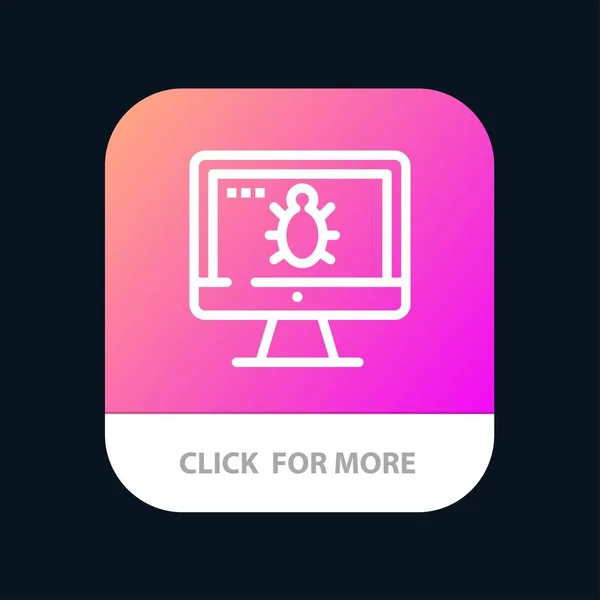 Monitor, Error, Pantalla, Botón de aplicación móvil de seguridad. Android e IO — Vector de stock