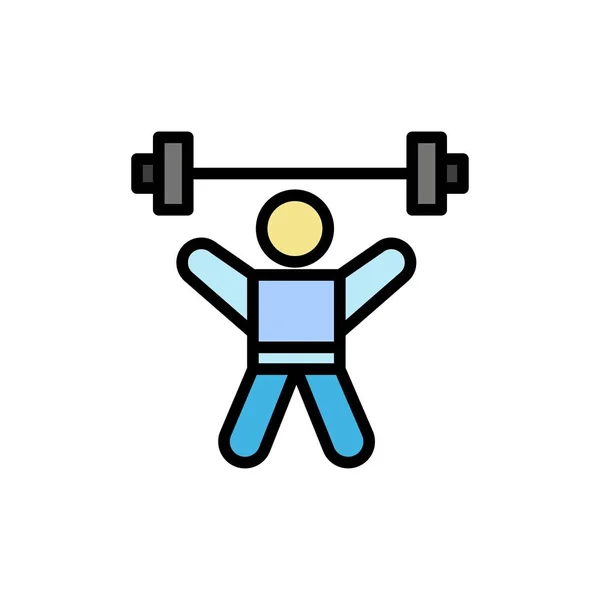 Athlète, Athlétisme, Avatar, Fitness, Gym Flat Color Icon. Vecto — Image vectorielle