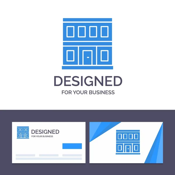 Kreative Visitenkarte und Logo-Vorlage Bau, Tür, hou — Stockvektor