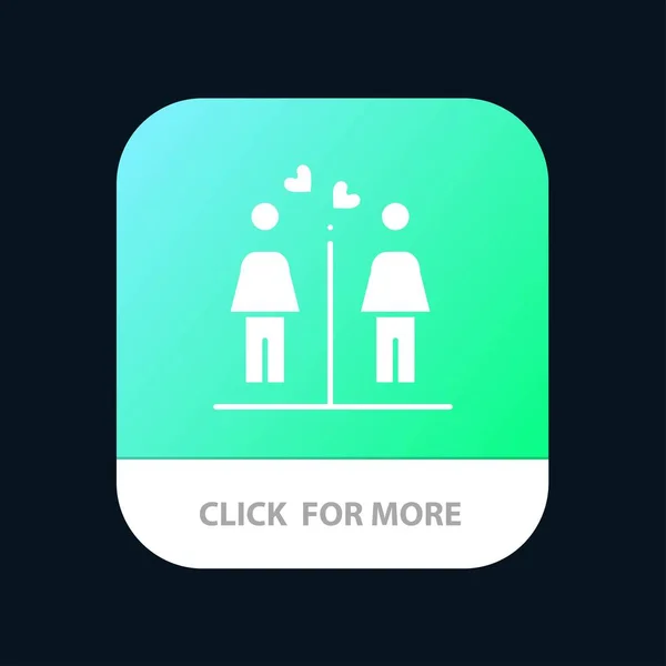 Liebe, Paar, Waschraum, Schilder Mobile App Icon Design — Stockvektor
