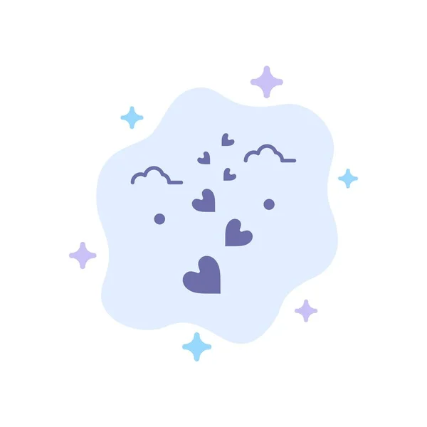 Coeurs, Amour, Amour, Mariage Icône bleue sur Abstrait Cloud Backgr — Image vectorielle