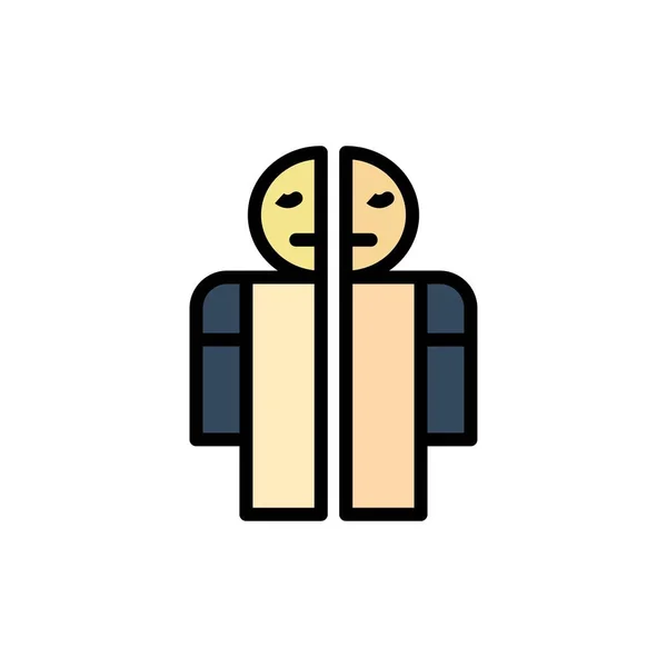 Hombre Roto, Roto, Médico, Icono de Color Plano Humano. Icono del vector — Vector de stock