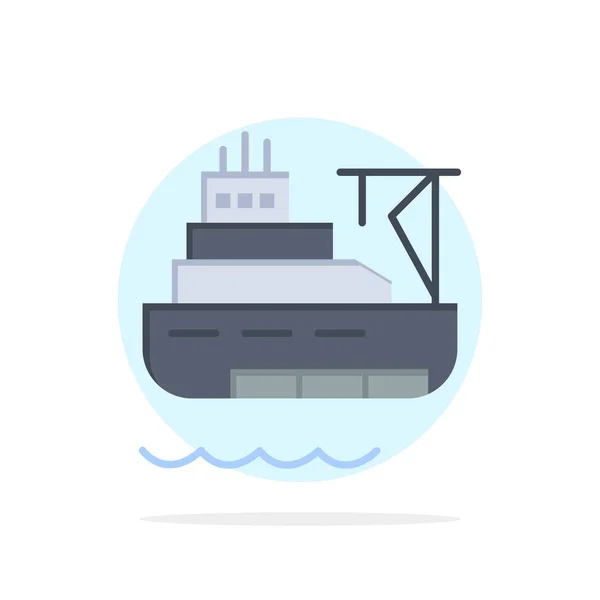 Schiff, Boot, Fracht, Konstruktion abstrakter Kreis Hintergrund flach — Stockvektor