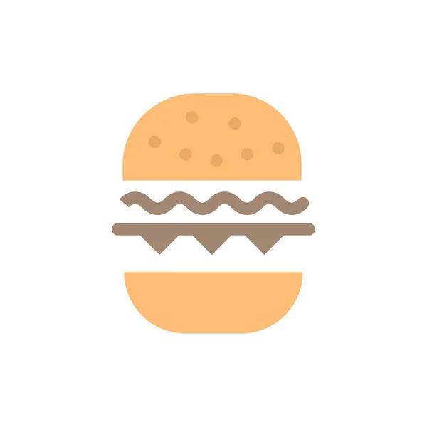 Burger, Comida, Comer, Canadá Flat Color Icon. Banner do ícone do vetor T — Vetor de Stock