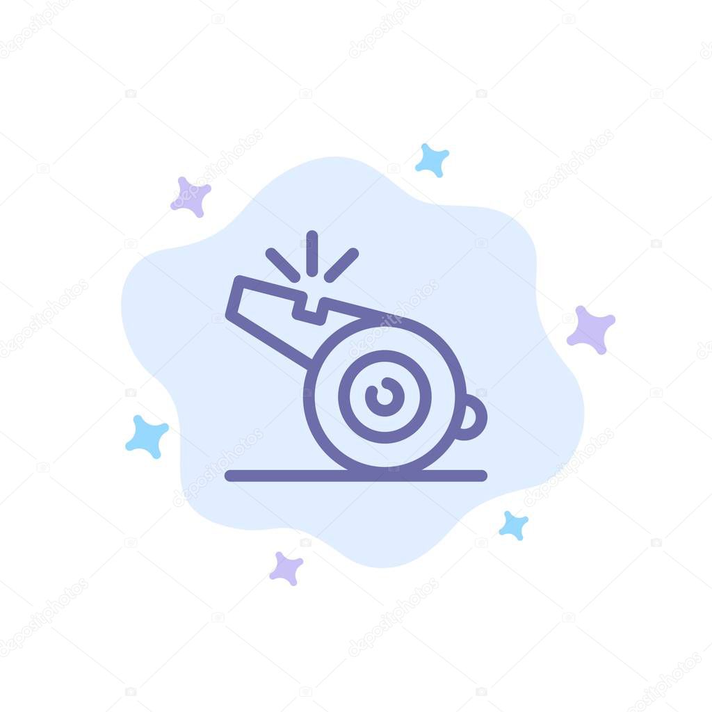 Coach, Referee, Sport, Whistle Blue Icon on Abstract Cloud Backg
