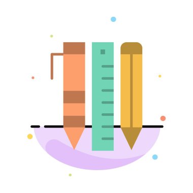 Araçlar, Temel Araçlar, Sabit, Öğeler, Kalem Soyut Düz Renk Simgesi Şablonu