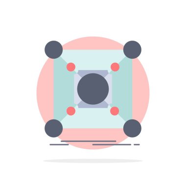 Taban, merkez, bağlantı, veri, hub Düz Renk Simgesi Vektör