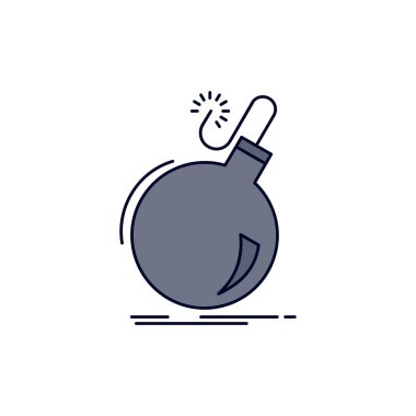 Bomba, Boom, tehlike, DDoS, patlama düz renk simge vektör