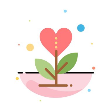 Şükran, Büyümek, Büyüme, Kalp, Aşk Soyut Düz Renk Simgesi Te