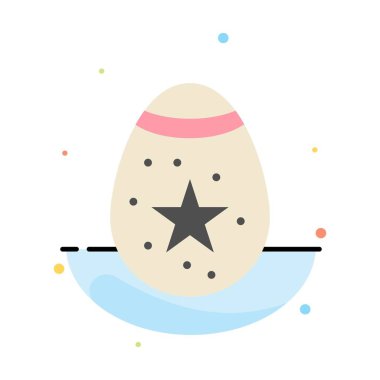 Kuş, Dekorasyon, Paskalya, Yumurta Soyut Düz Renk Simgesi Şablon