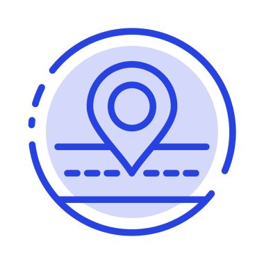 Yol, Konum, Yol, Harita Mavi Noktalı Çizgi Simgesi