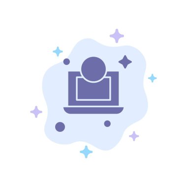 Dizüstü Bilgisayar, Dolar, Soyut Bulut Arka Plan Üzerinde Para Mavi Simge