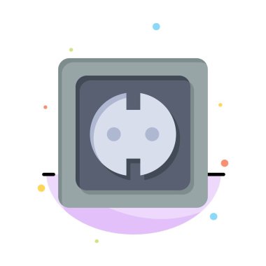 Elektrik, enerji, tak, güç kaynağı, soket soyut düz Col