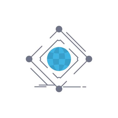 Karmaşık, küresel, internet, net, web Düz Renk Simge Vektör