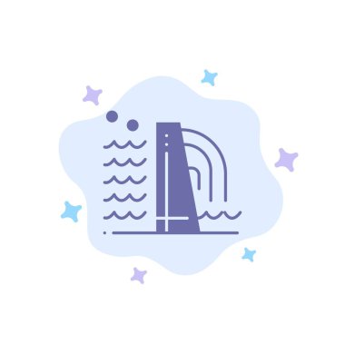 İnşaat, İnşaat, Fabrika, Soyut Sanayi Mavi Simge 