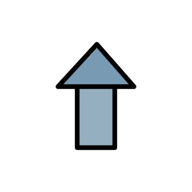 Ok, Yukarı, Düz Renk Simgesini yükleyin. Vektör simgesi afiş Şablonu