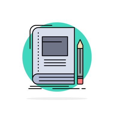 Kitap, iş, eğitim, defter, okul düz renk simge Vect
