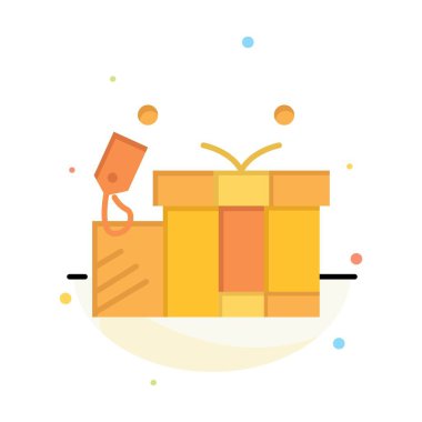 Hediye, Etiket, Aşk, Düğün Soyut Düz Renk Simgesi Şablonu