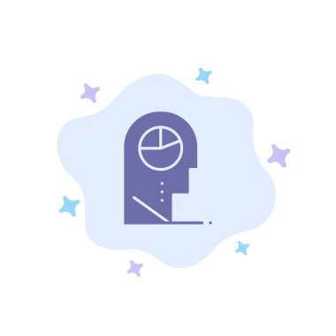 İnsan, Profil, İnsan, Soyut Bulut Arka Plan Üzerinde Şapka Mavi Simge