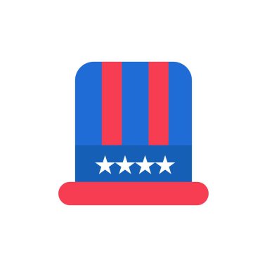 Şapka, Cap, Amerikan, ABD düz renk simgesi. Vektör simgesi Banner Tem