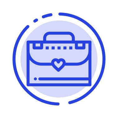 Çanta, Evrak Çantası, Aşk Mavi Noktalı Çizgi Simgesi