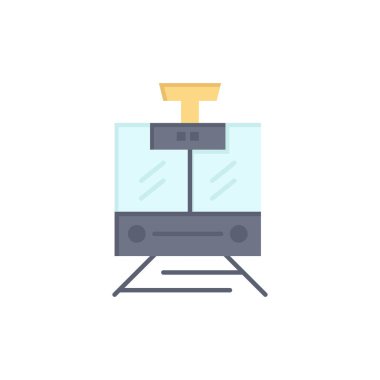 Tren, Kamu, Servis, Araç Düz Renk Simgesi. Vektör simgesi ba