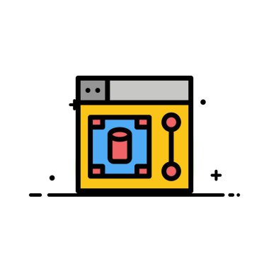 Web, tasarım, tasarımcı, araç Iş düz çizgi dolu simge Vect