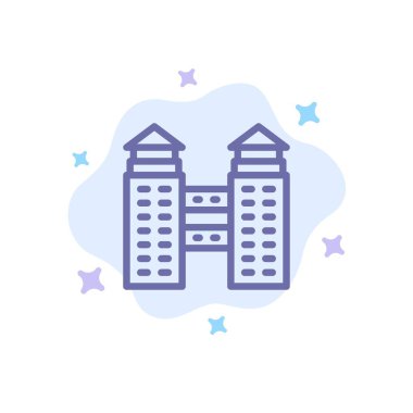 Soyut Bulut Backgro'da Bina, Şehir, İnşaat MaviSi Simgesi