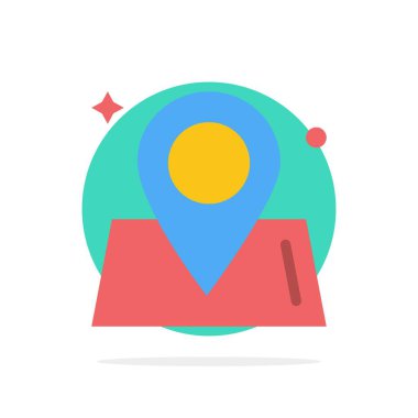 Konum, Harita, Yol, Dünya Soyut Daire Arka Plan Düz renk 