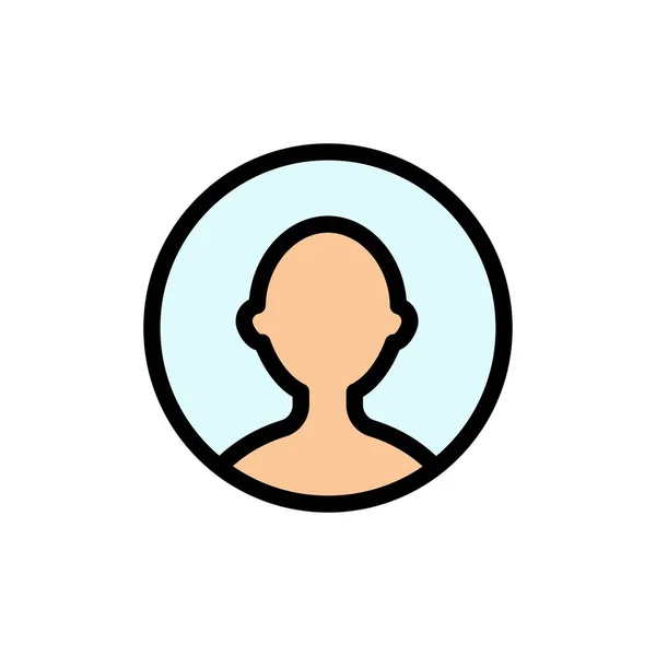 Avatar, Utilisateur, Profil Flat Color Icon. Bannière d'icône vectorielle Templ — Image vectorielle