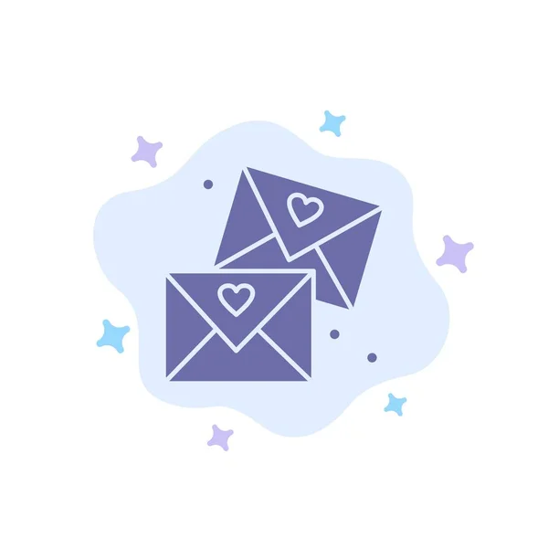 Email, Love, Glasses, Wedding Blue Icon on Abstrab Backgr — стоковый вектор