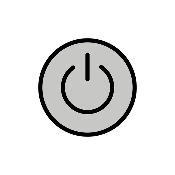 Interfaz, encendido, alimentación, Ui, icono de color plano de usuario. Vector icono prohibición — Vector de stock