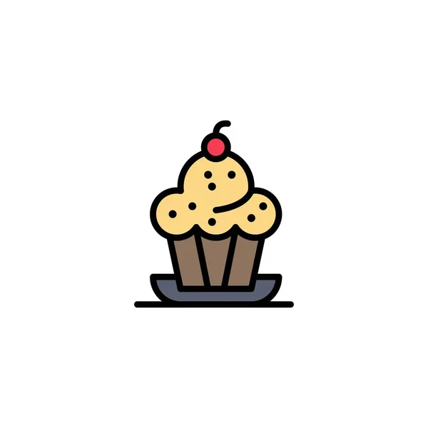 Bolo, Sobremesa, Muffin, Doce, Thanksgiving Business Logo Templat — Vetor de Stock