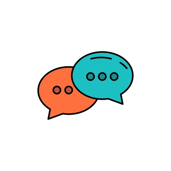 Chat, chatten, conversatie, dialoog platte kleur icoon. Vector — Stockvector