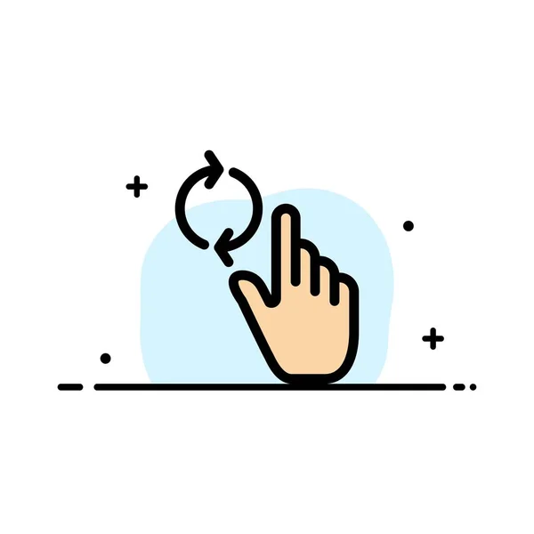 Finger, Hand, Refresh, Gesture  Business Flat Line Filled Icon V — Stock Vector