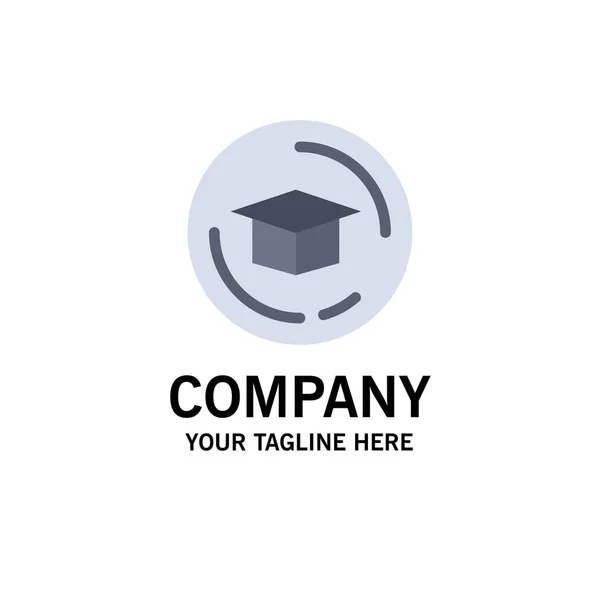 Boné, Educação, Graduação Modelo de logotipo do negócio. Cor plana —  Vetores de Stock