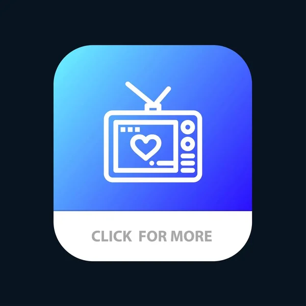 Fernsehen, Liebe, Valentinstag, Film mobile App-Taste. android ein — Stockvektor