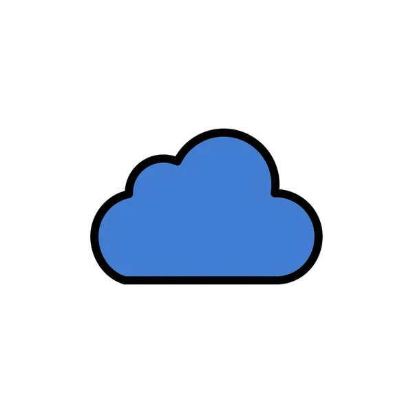Wolke, Daten, Speicher, bewölkt flache Farbe Symbol. Banner mit Vektorsymbolen — Stockvektor