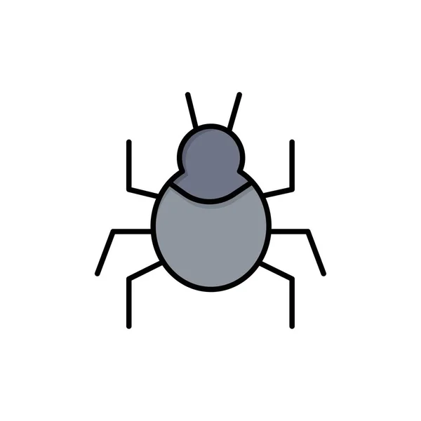 Bug, Naturaleza, Virus, Icono de color plano indio. Banner de icono de vector — Archivo Imágenes Vectoriales