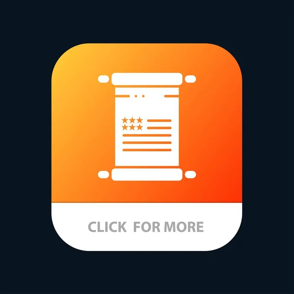 Blättern, text, amerikanisch, usa mobile app button. Android und ios g — Stockvektor