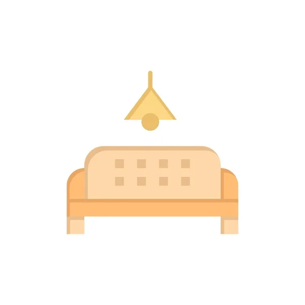 Καναπές, έπιπλα, κομμάτι, Αρχική επίπεδη χρώμα Icon. Σύμβολο διανυσματικού πλαισίου — Διανυσματικό Αρχείο
