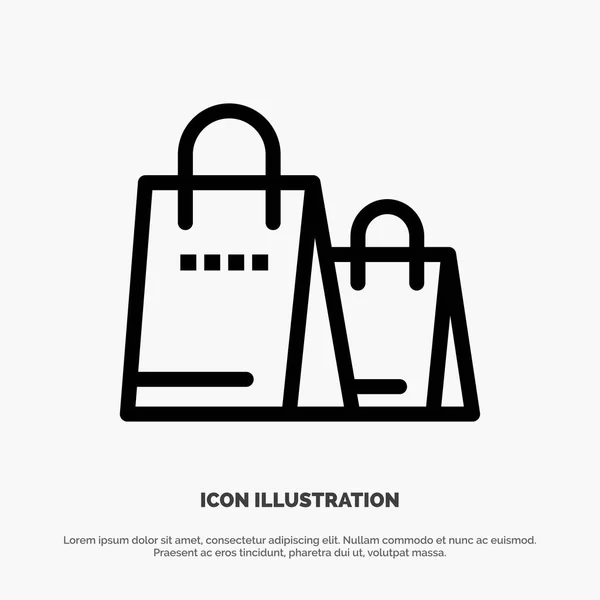 Bag, Handbag, Shopping, Shop Vector Line Icon — Stock Vector