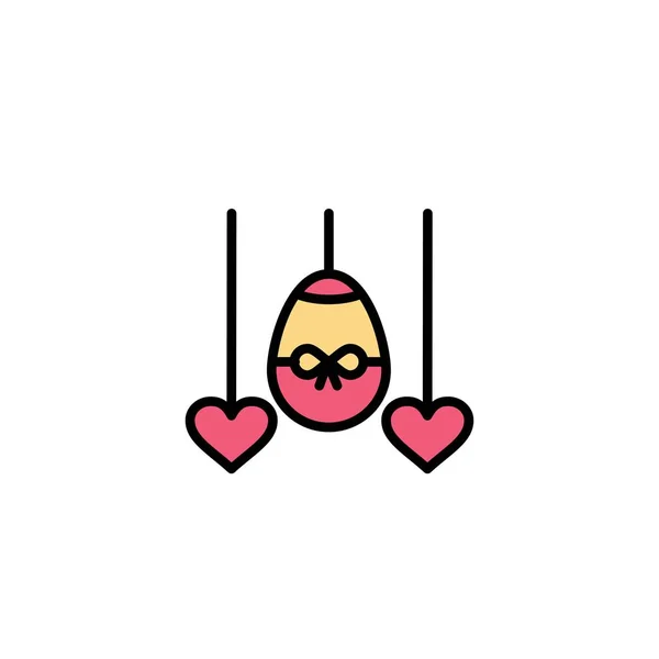 Αυγό, καρδιά, Πάσχα, πρότυπο λογότυπο διακοπών. Επίπεδο χρώμα — Διανυσματικό Αρχείο