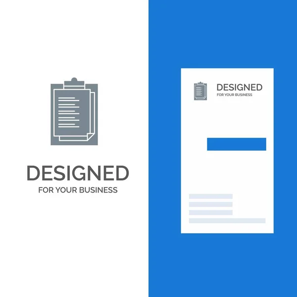 Bloc de notas, Report Card, Resultado, Presentación Diseño de Logo Gris y — Archivo Imágenes Vectoriales