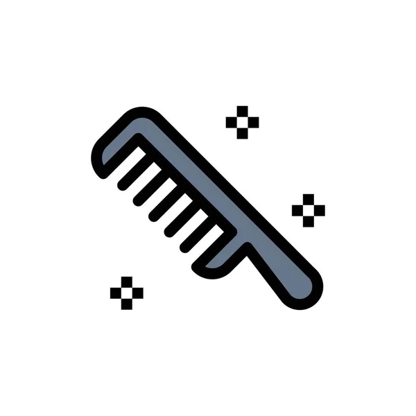 Pinsel, Kamm, kosmetische, saubere flache Farbe Symbol. Banner mit Vektorsymbolen — Stockvektor